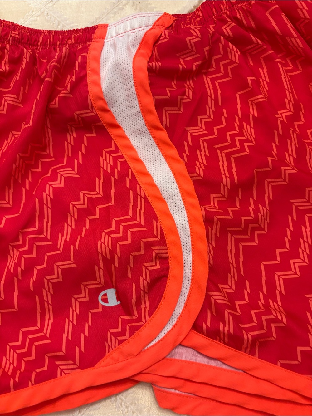 Champion Women’s Red Athletic Shorts with Matching Sports Bra